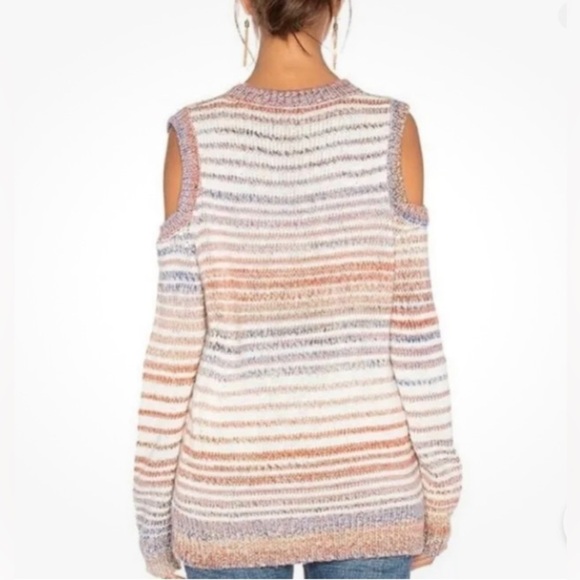 Rebecca Minkoff Page stripe cold shoulder sweater size large - Picture 3 of 14